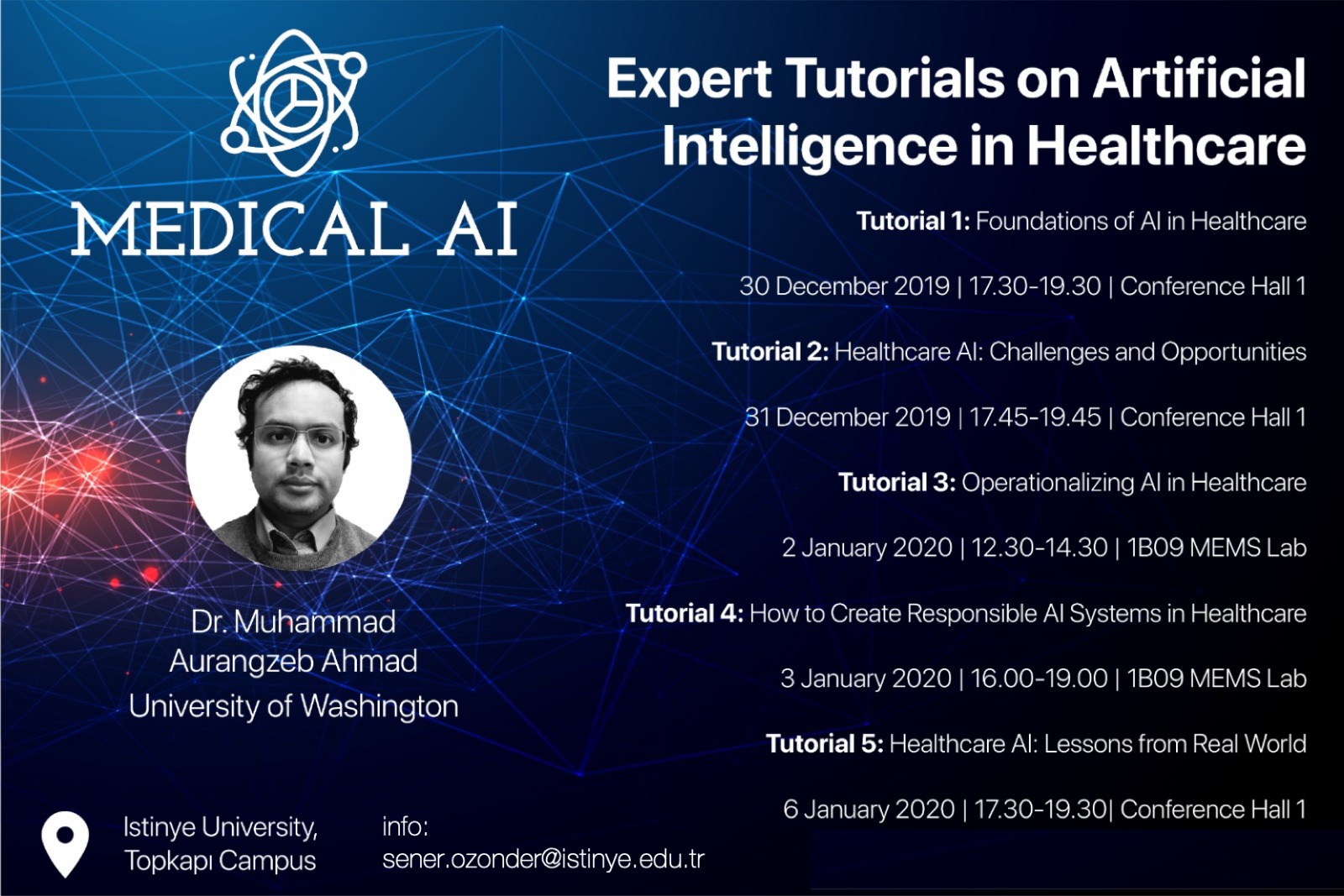 Expert Tutorials on Artificial Intelligence in Healthcare  Speaker: Dr. Muhammad Aurangzeb Ahmad