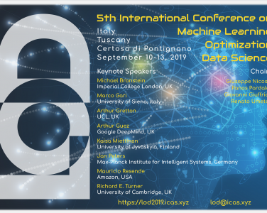 Mühendislik Fakültesi Öğretim Üyemiz Dr. Mustafa Mısır "Active Matrix Completion for Algorithm Selection" başlıklı makalesini the 5th International Conference on Machine Learning, Optimization, and Data Science (LOD) konferasında sunmuştur.