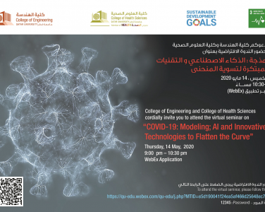 Our Engineering Faculty member Dr. Mustafa Mısır gave a speech titled Artificial Intelligence against COVID-19 as an invited speaker in the webinar named COVID-19: Modeling; Artificial Intelligence and Innovative Technologies to Flatten the Curve, organized by the College of Engineering and College of Health Sciences at the Qatar University.